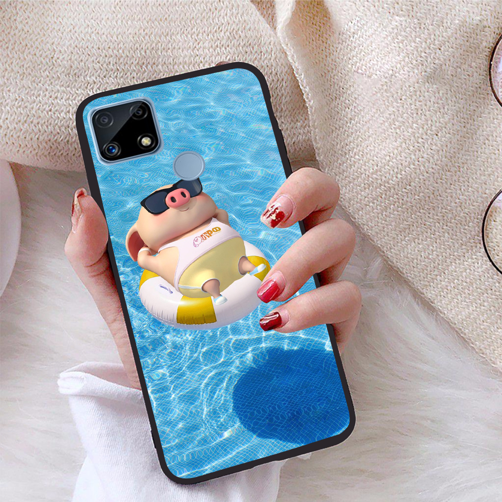 Ốp lưng Realme C25 viền dẻo TPU BST Pig Cute