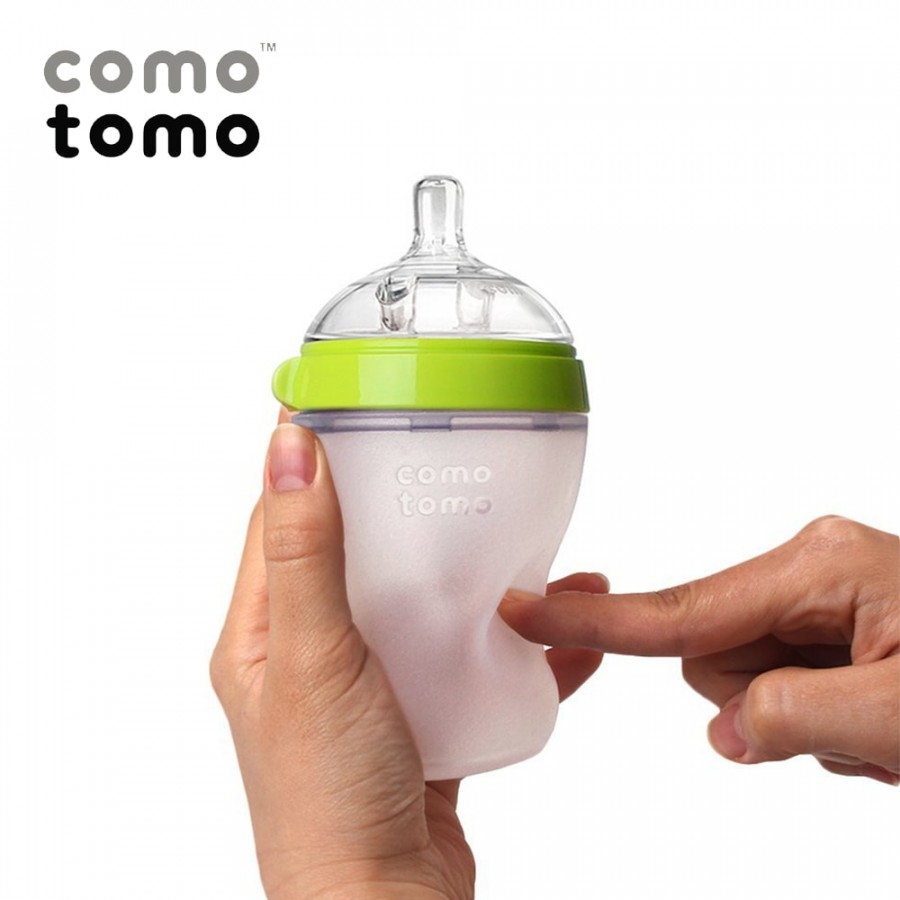 Comotomo Silicone Bottle Set of Two 250ml - Green