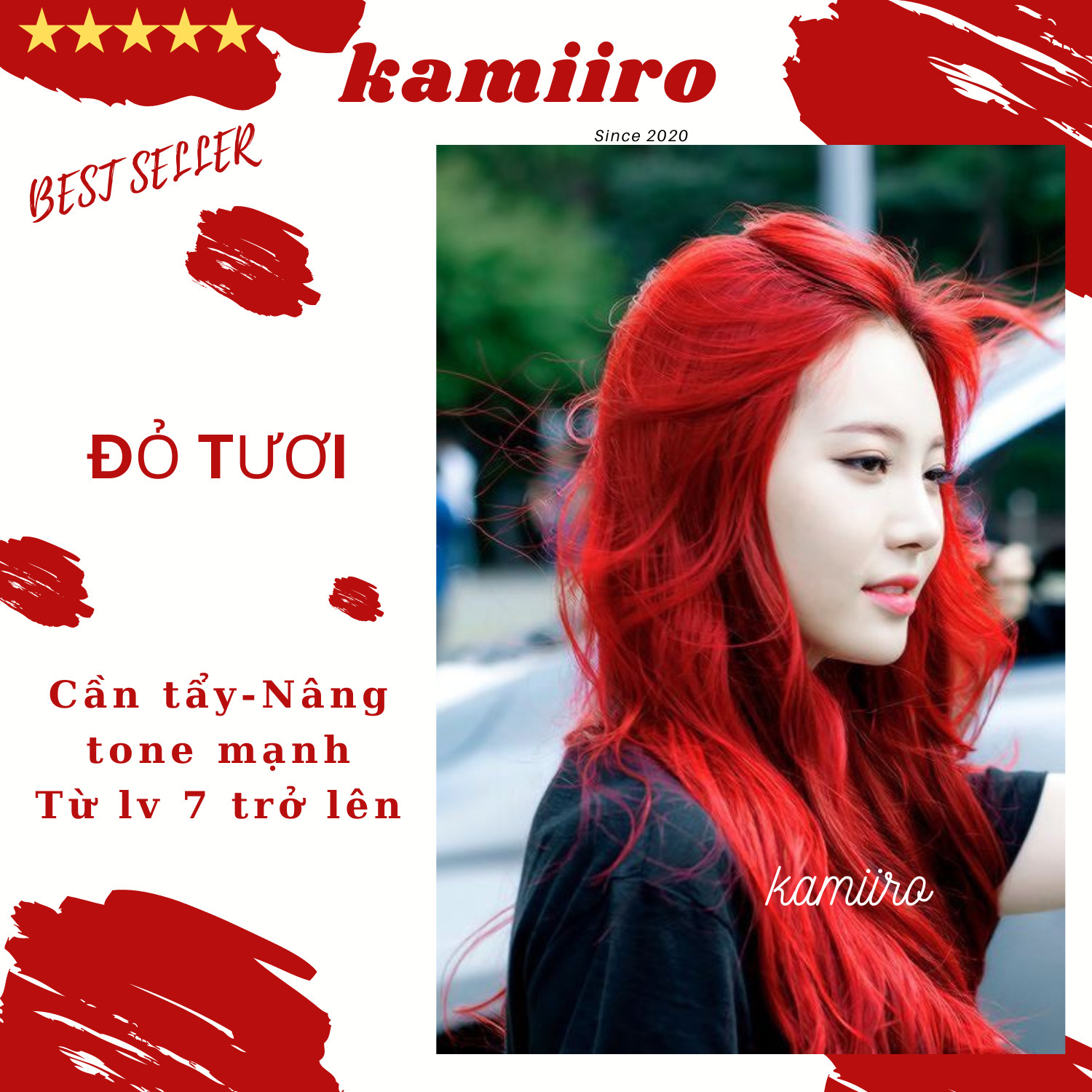 [ PHỦ BÓNG ] Thuốc nhuộm tóc ĐỎ RED - ĐỎ LỬA - FIRE