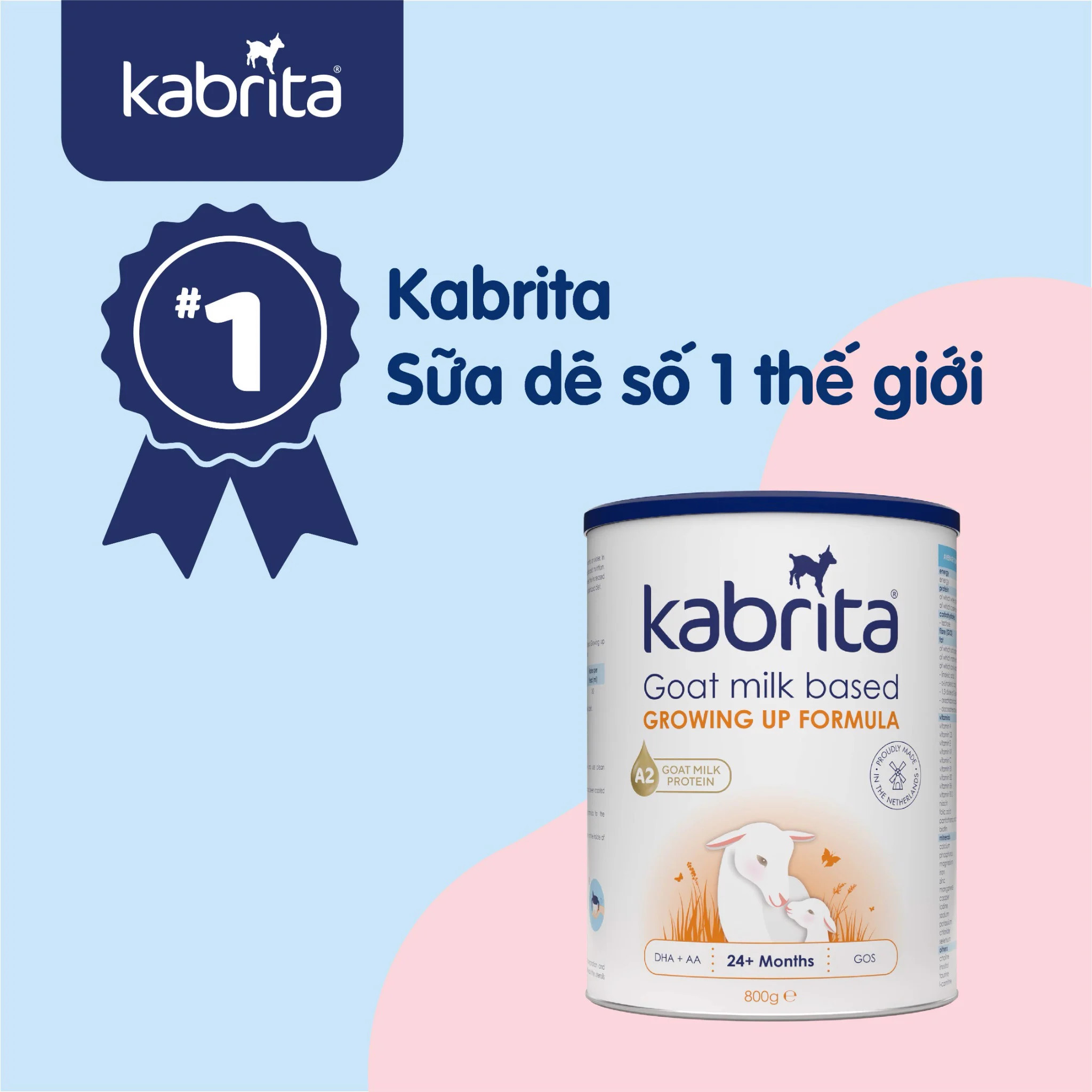 [Date 2.2025]  Sữa dê Kabrita số 3 (trên 24 tháng) - Lon 800g