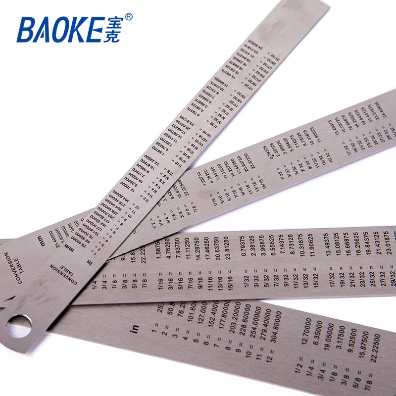 Thước sắt không gỉ 15-20-30-50cm Baoke