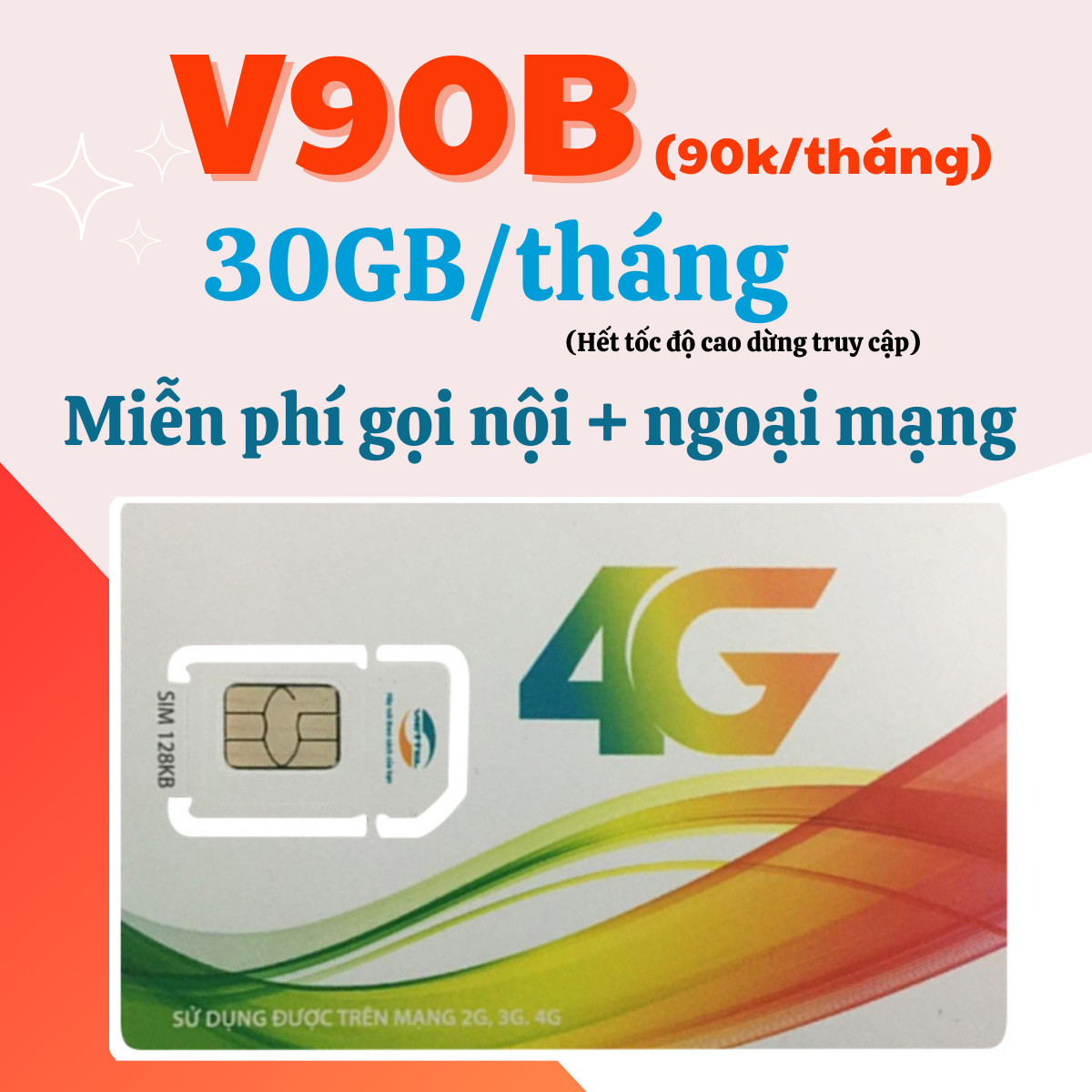 Sim 4G viet theo gói cước Mới Ưu Đãi Lớn V90B V120B V120B- Free gọi nội mạng- DATA Khủng 120GB/tháng Có Ngay 4GB/Ngày Thả Ga Lướt Web FREESHIP - CHƯA KÍCH HOẠT.