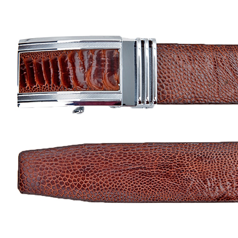 Brown assorted ostrich leather men's belt
