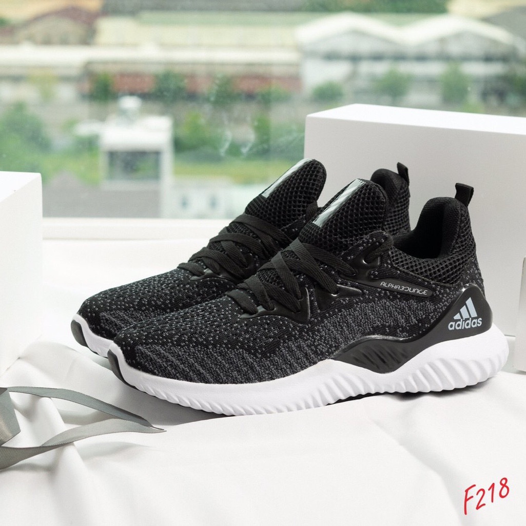 [HCM]Giầy alphabounce nữ đen đế trắng
