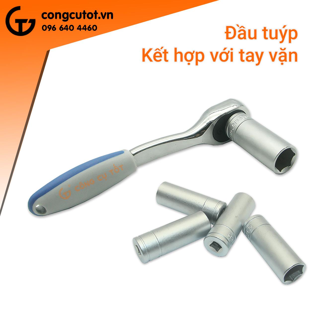 Đầu tuýp lục giác 1/4 inch Wakio dài
