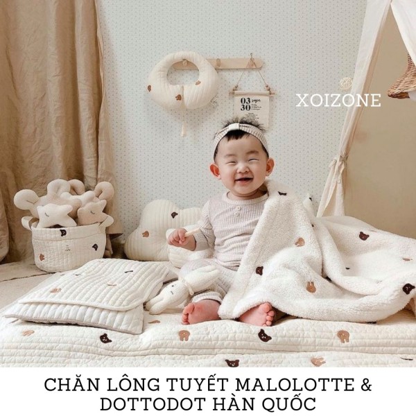Chăn Lông Tuyết Malolotte & Dottodot Nội Địa Hàn Quốc