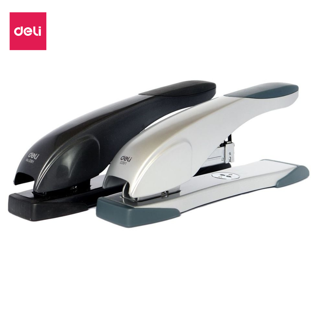 Dập ghim deli cỡ lớn bàn dập cỡ đại 70 trang, đen, bạc - 1 cái e0391