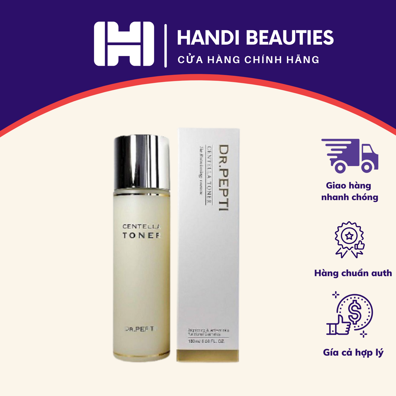 Toner Căng Bóng DR.PEPTI Hàn Quốc 180ml