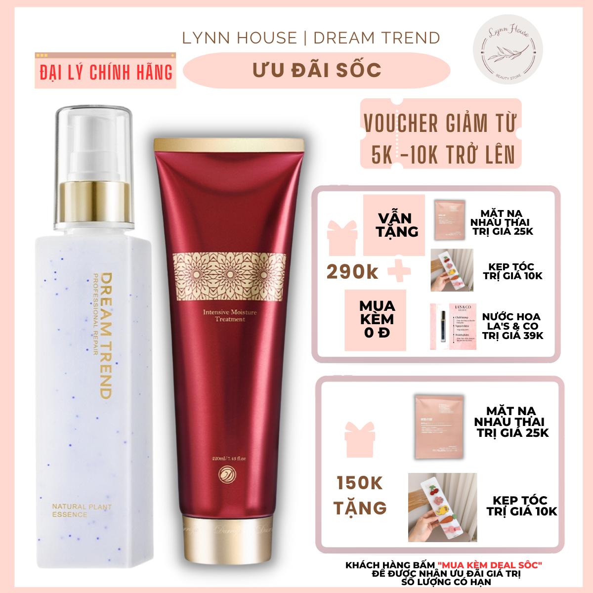 [HCM]Combo Mask Ủ Tóc + Tính chất dưỡng phục hồi tóc AHA DREAM TREND