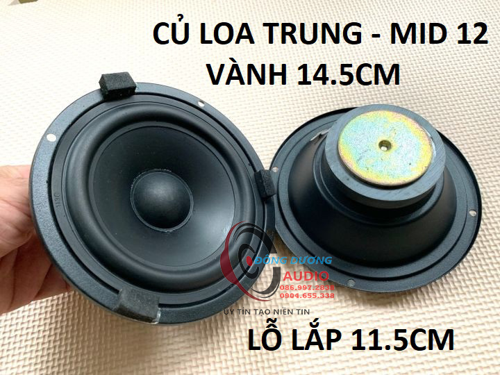 LOA MID 12 TỪ 70MM GÂN CAO SU LOẠI KÍN HẬU - GIÁ 2 CỦ