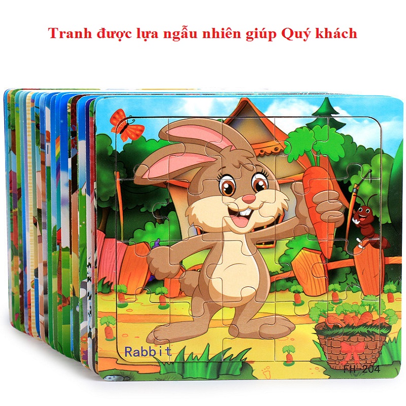 [HCM]Combo 5 Tranh Ghép Gỗ 20 Miếng Cho Bé