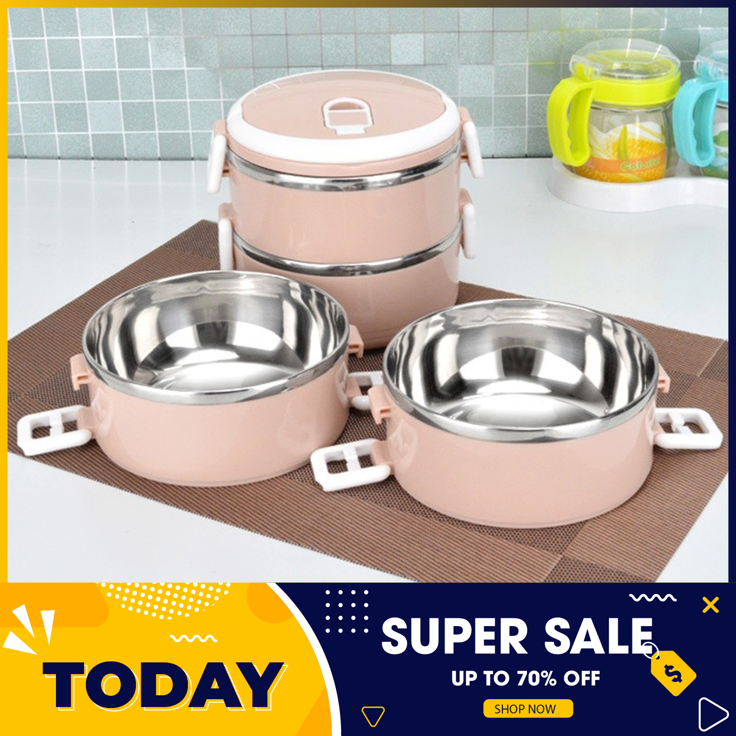 Hộp cơm giữ nhiệt lõi inox 2 tầng- 4 tầng Lunch Box -Hộp cơm giữ nhiệt - Hộp cơm văn phòng