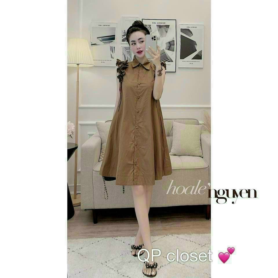 VÁY BẦU Sát Nách - ĐẦM BẦU MÙA HÈ THIẾT KẾ TAY BÈO ĐIỆU XINH. CHẤT CÁT HÀN MỀM MÁT DỄ CHỊU. FRRE SIZE 45-70KG V-03