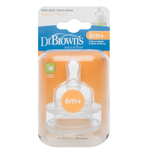 (QUÀ TẶNG KHÔNG BÁN) Set 2 núm ty cổ rộng Dr.Brown's