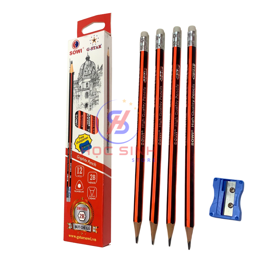 Hộp 12 cây bút chì gỗ 2b gstar sw1002