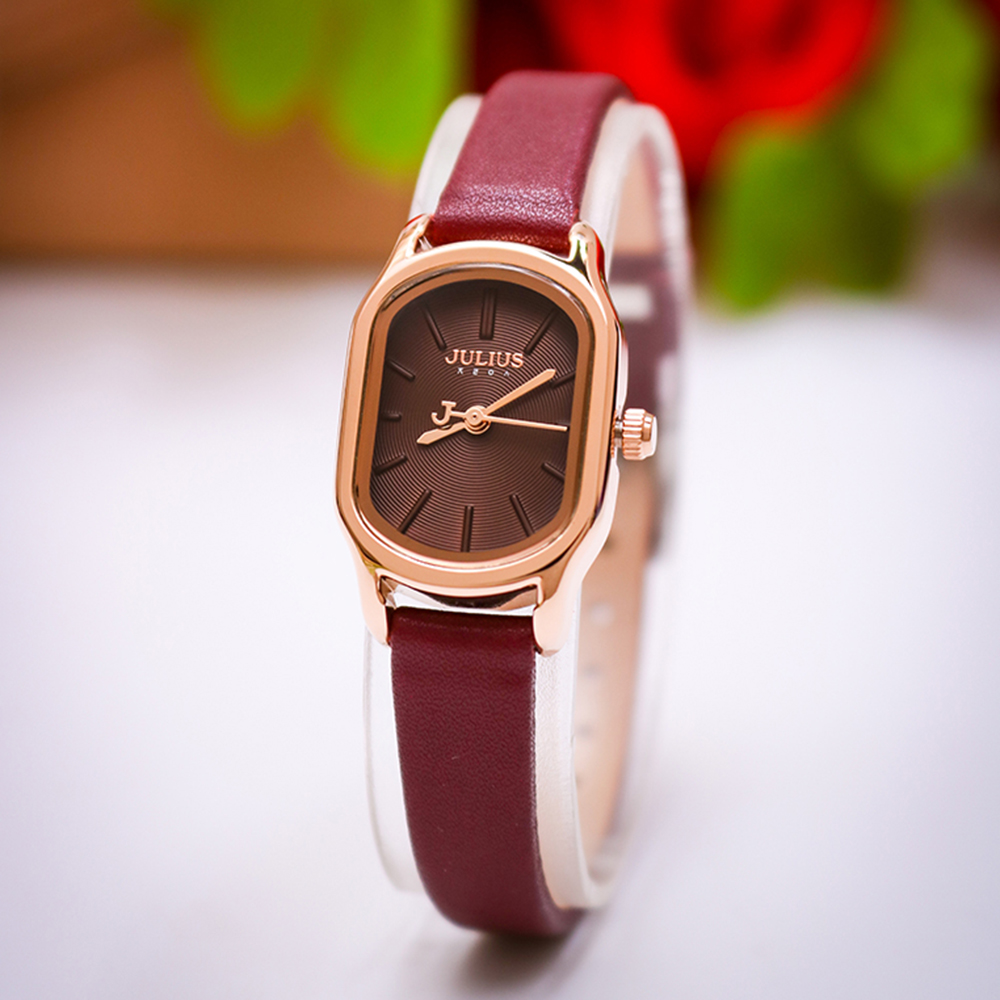 Đồng hồ nữ Julius Hàn Quốc JA-1112D dây da cá tính