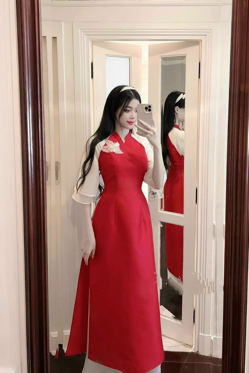 Áo Dài Tết Cao Cấp Loại 1  Áo Dài Cách Tân May Sẵn Vải Gấm Cao Cấp Kèm Chân Váy Nổi Bật, Áo Dài Đỡ Tráp, Cưới Hỏi