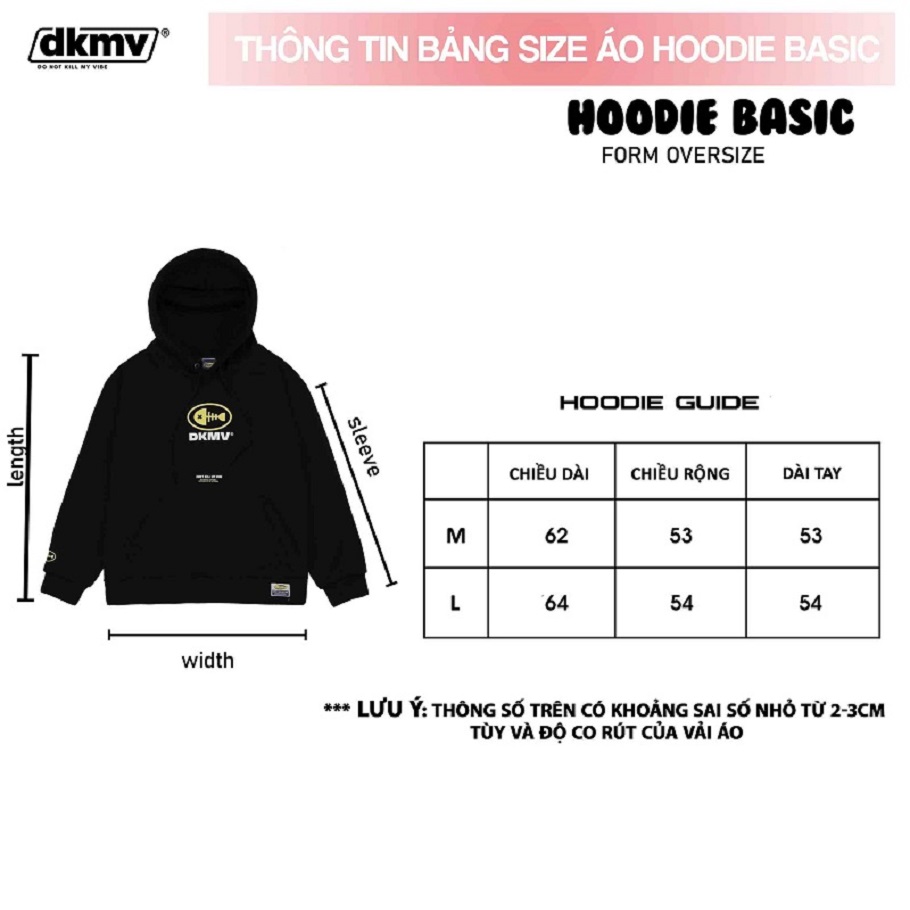 Áo hoodie nữ màu đen | DKMV Black Basic Hoodie