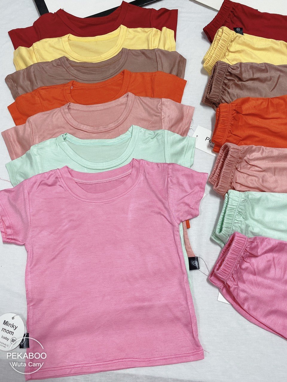 Set Bộ Thun Trơn Cho Bé Gái Mặc Mát ,Thoải Mái