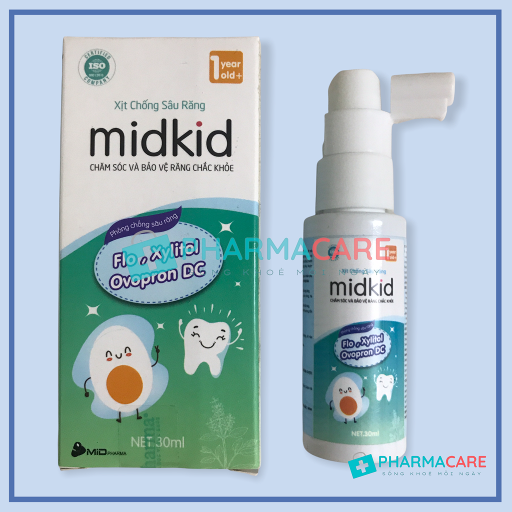 Xịt Chống Sâu Răng MIDKID - Chống sâu răng, ố vàng, hôi miệng (dành cho bé từ 1 tuổi) - PharmaCARE