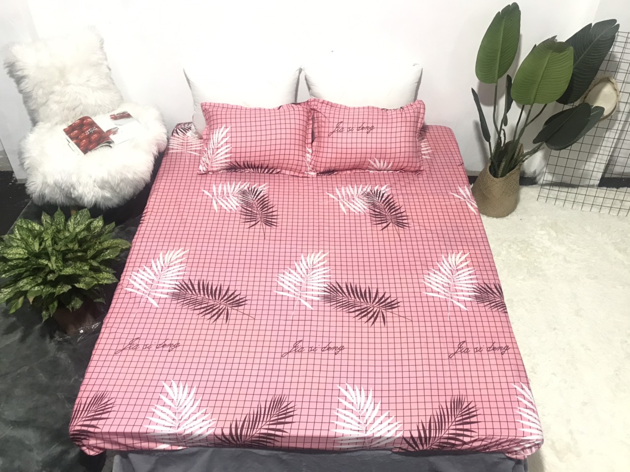 Set Ga Gối 3 món siêu cute ( 01 ga chun + 2 vỏ gối nằm ) chất liệu cotton poly mềm mát không nhăn không xù lông