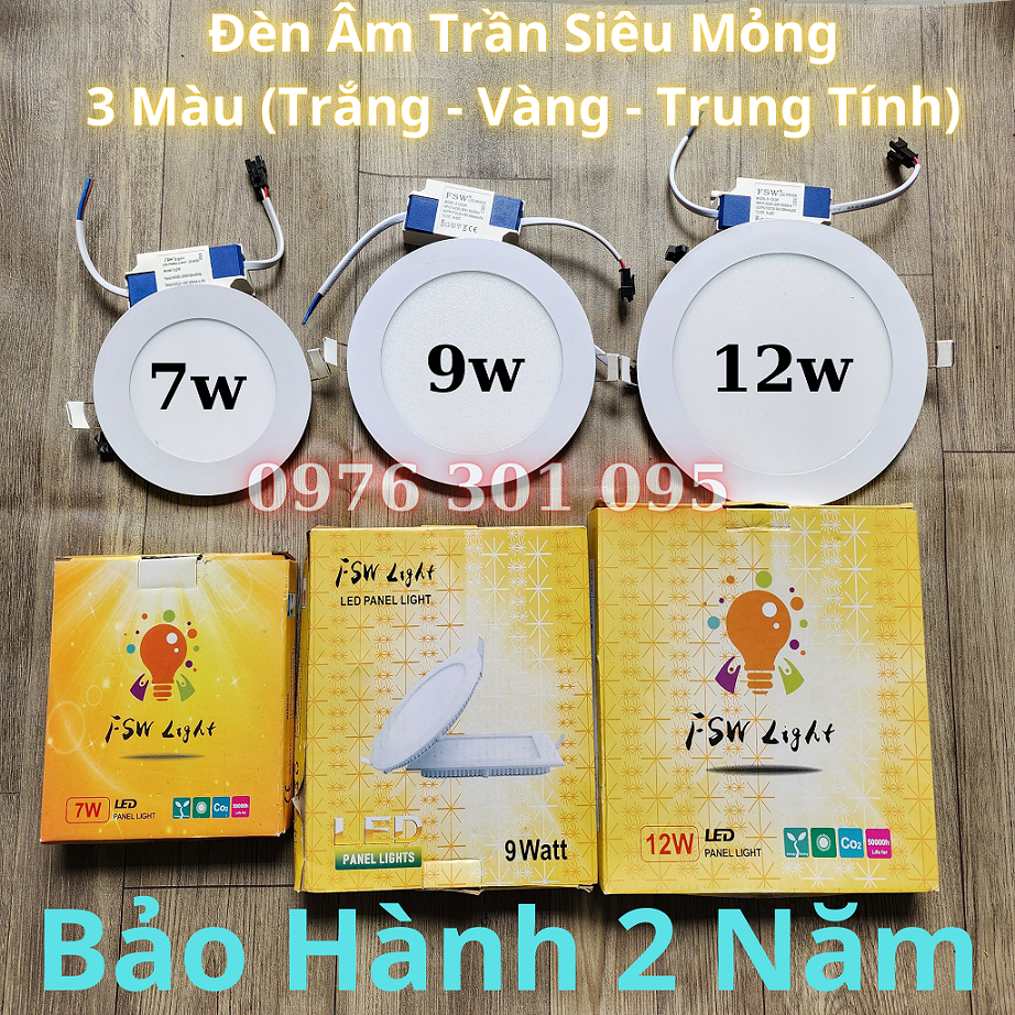 Đèn Led Âm Trần 3 Màu 9w