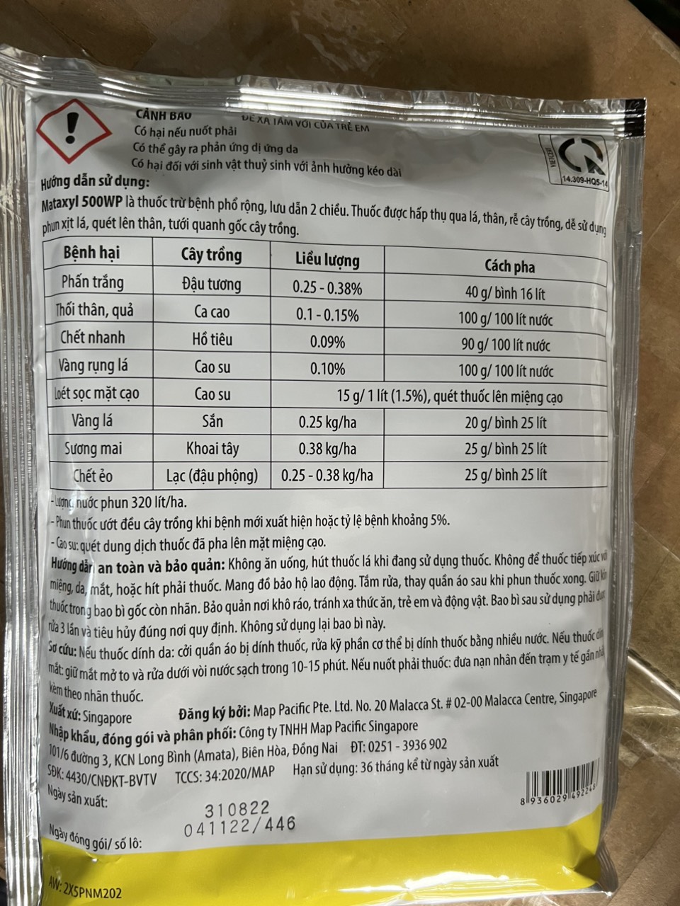 Thuốc trừ bệnh Mataxyl 500wp gói 100gr