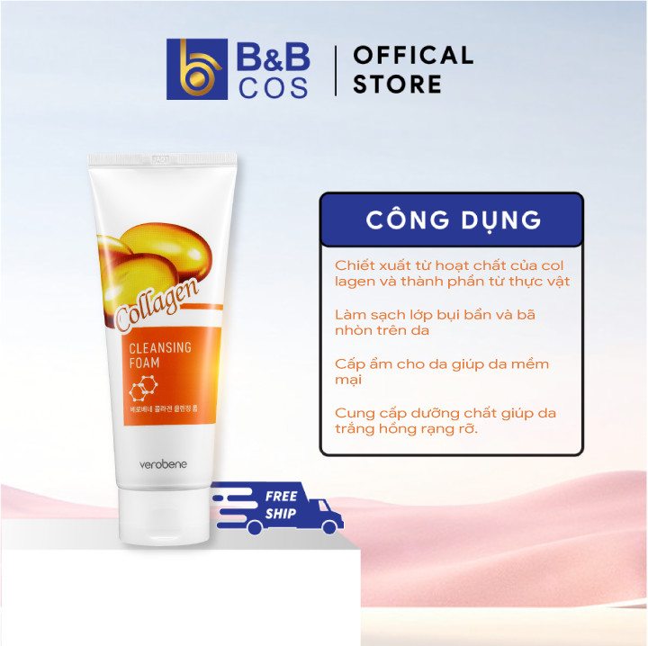 Sữa rửa mặt Collagen Verobene - Hàn Quốc