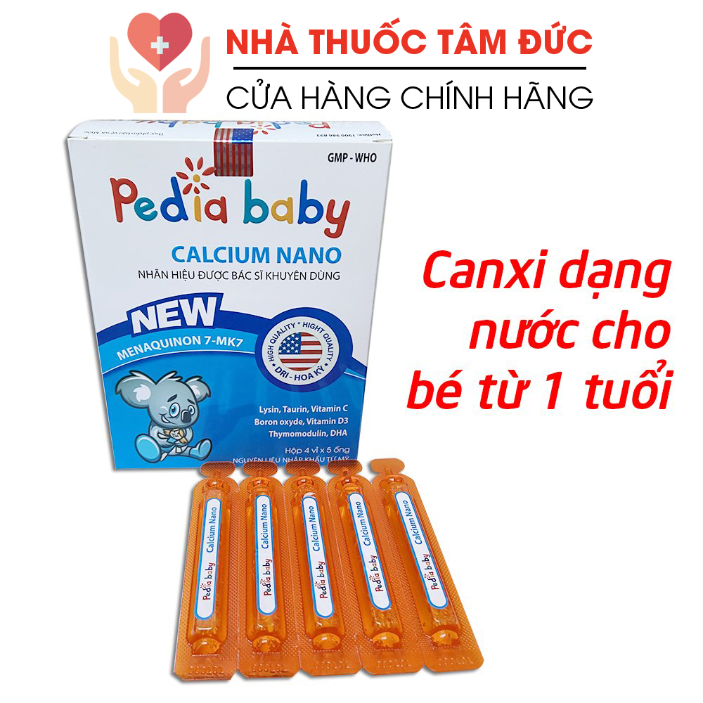 Siro canxi, vitamin D3 dạng ống Peida baby calcium nano giúp chắc khỏe