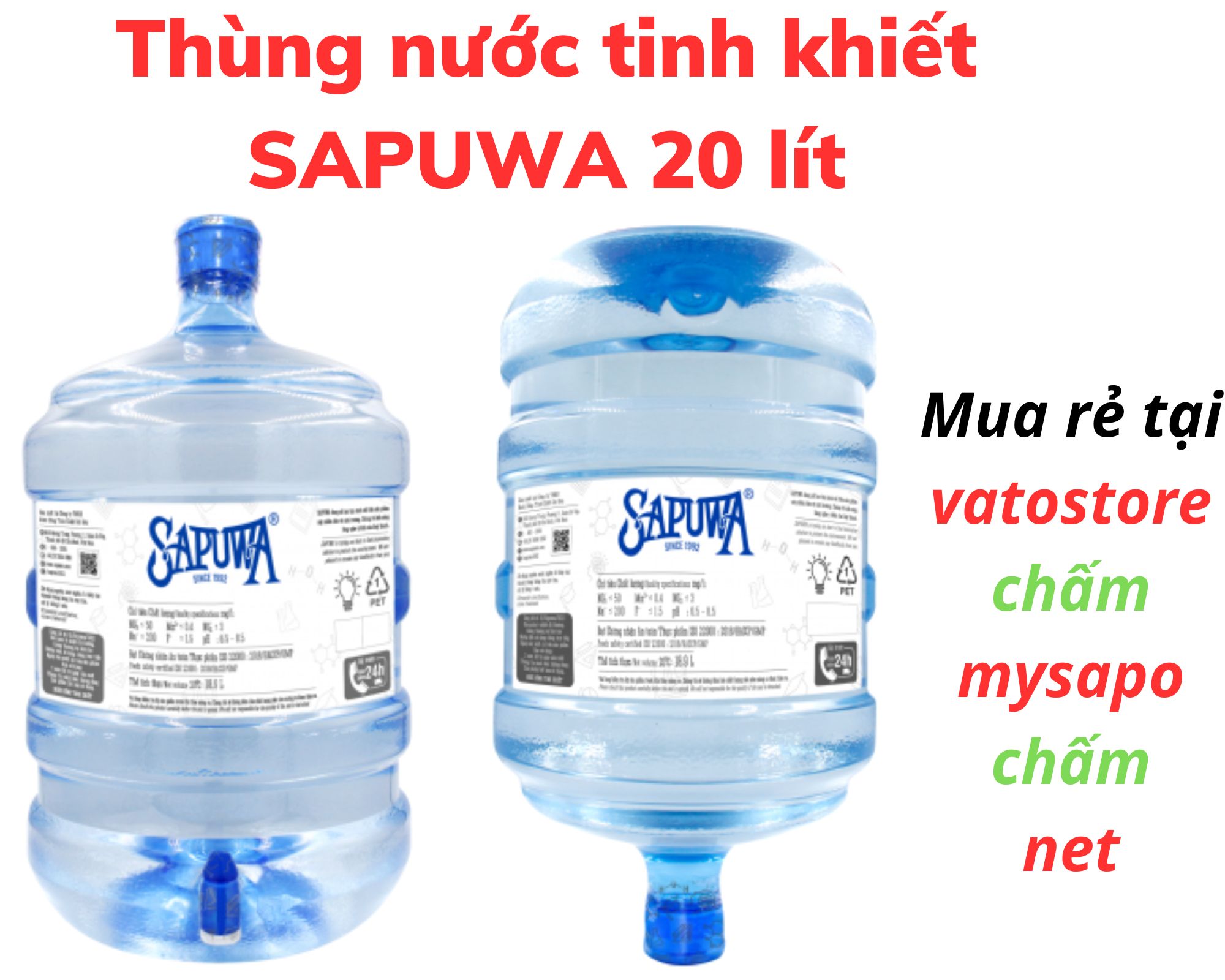 Nước tinh khiết SAPUWA bình 18.9L