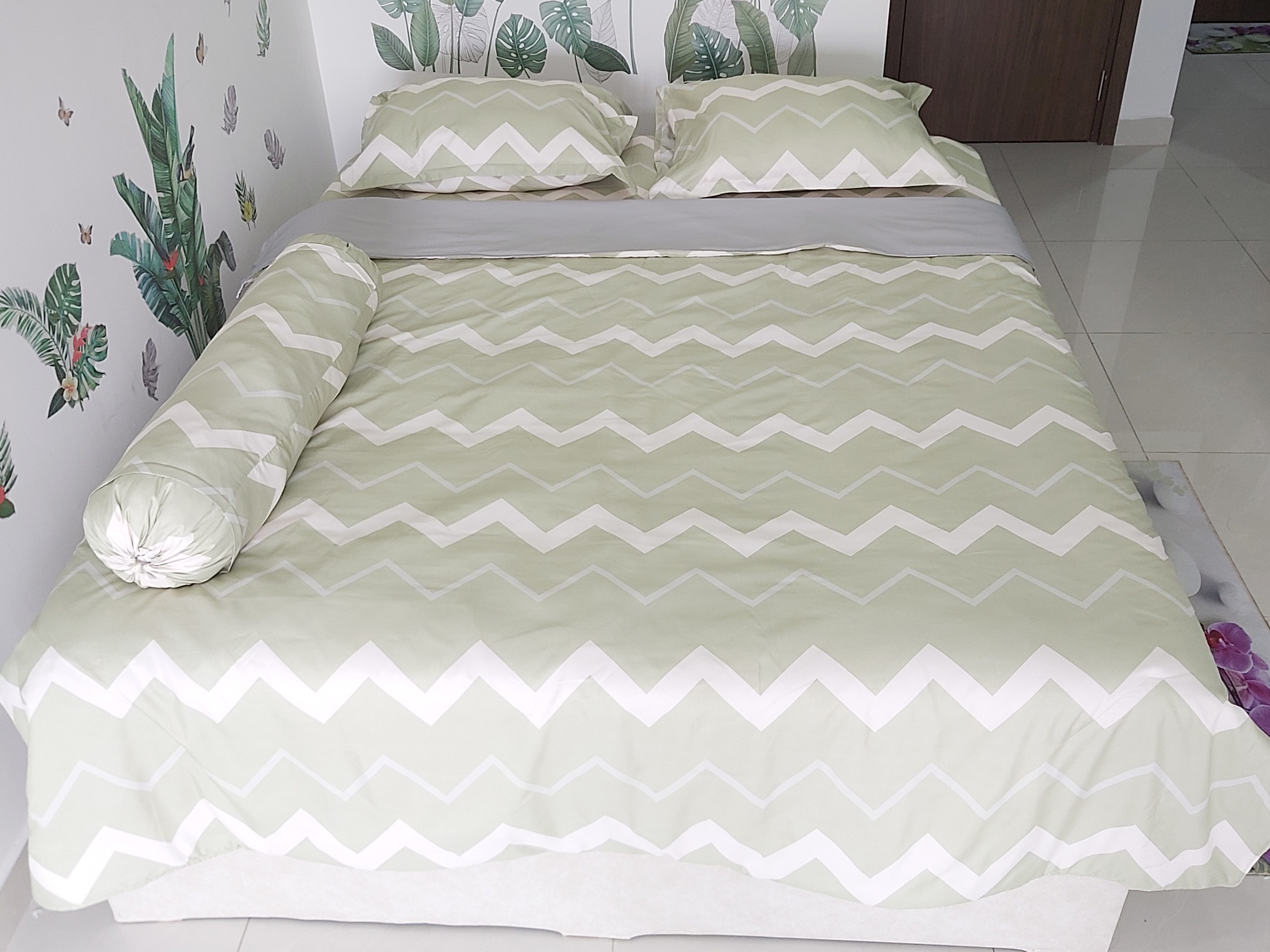 Bộ chăn ga gối Cotton lụa Drap24 - CTL08