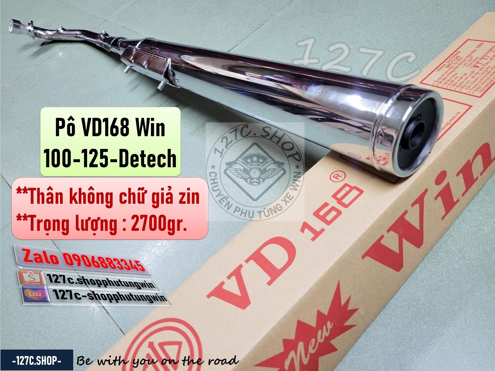 [HCM] Pô VD168 Win 100 Win 125 Win Detech (Thân không chữ giả zin)