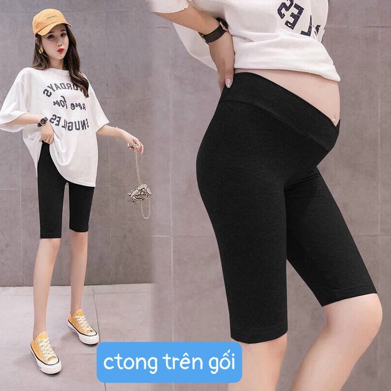 Quần bầu lửng legging cạp chéo đẹp co giãn thoải mái QB1
