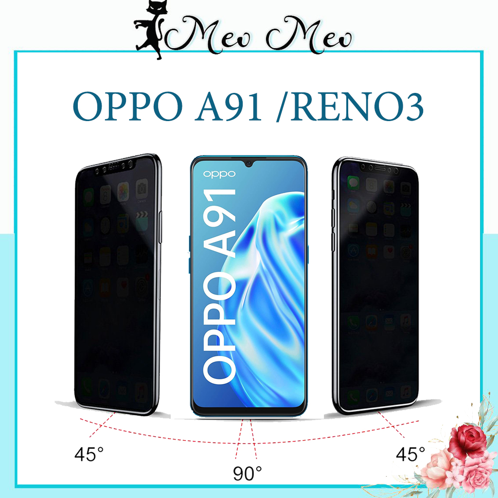 Kính cường lực chống nhìn trộm Oppo A91 Reno 3 F15 độ cứng 9H bảo vệ sự riêng tư