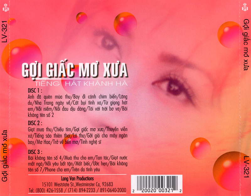 Bộ 3 đĩa cd khánh hà gợi giấc mơ xưa