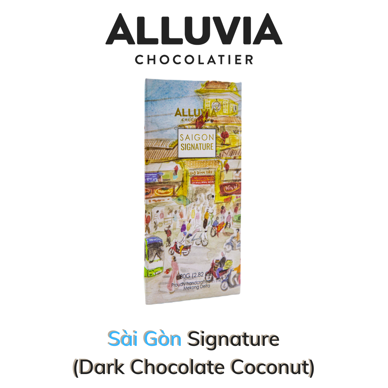 Saigon Signature Chocolate (Socola đen nguyên chất vị Dừa - Dark Chocolate Coconut)