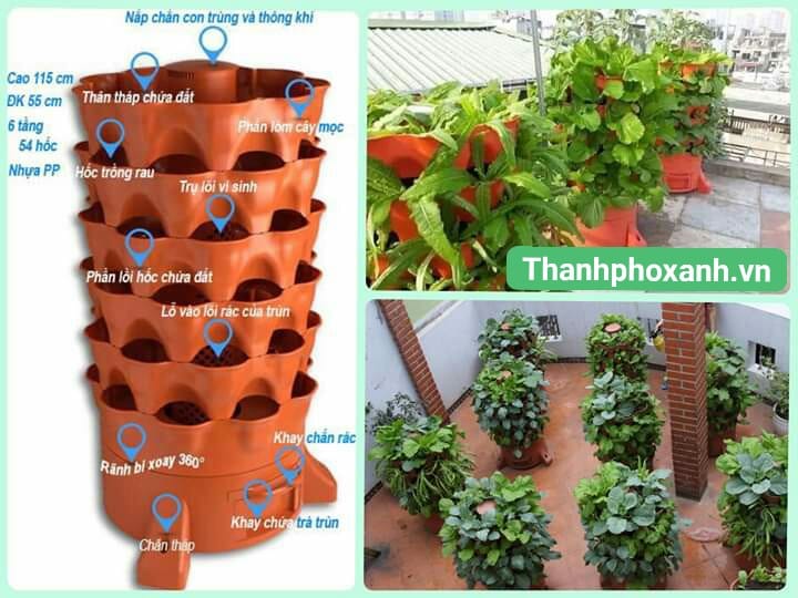 [HCM]Tháp trồng rau hữu cơ Eco Việt Nam