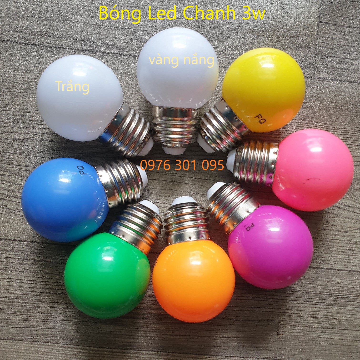 [COMBO 5]  Bóng led chanh tròn trang trí 1w ( 9 màu ) - Tiết kiệm Điện