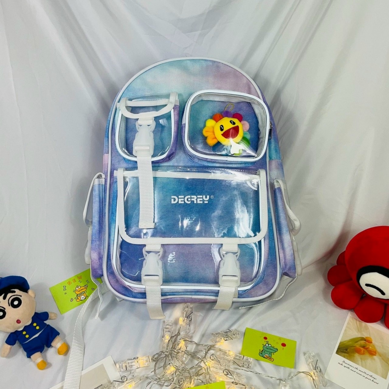 Balo Hoạ Tiết Chữ và Loang Degrey Basic Backpack [ Ảnh thật 100% ]