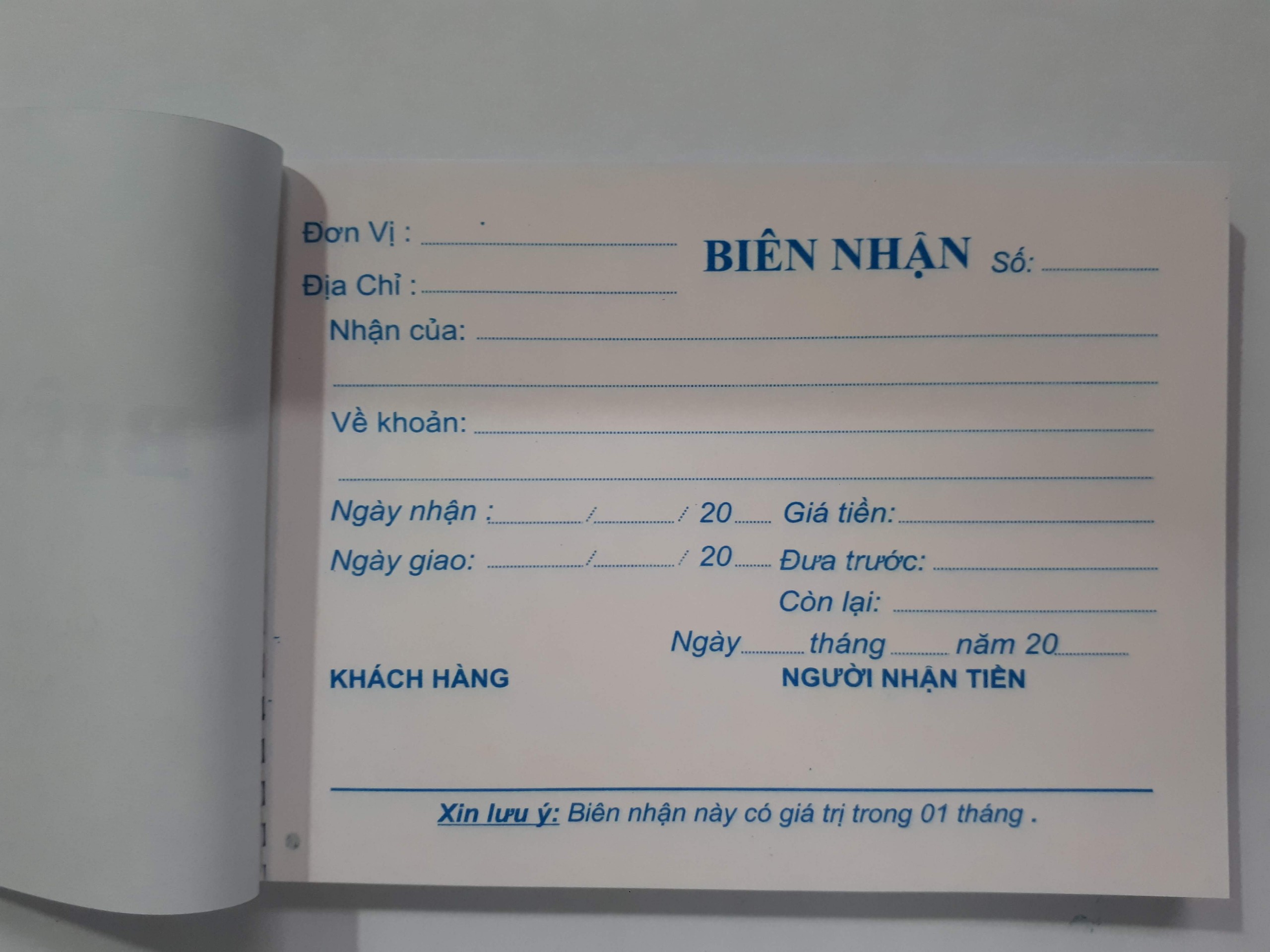 Combo 10 cuốn biên nhận 2 Liên kích thước 10x15 cm