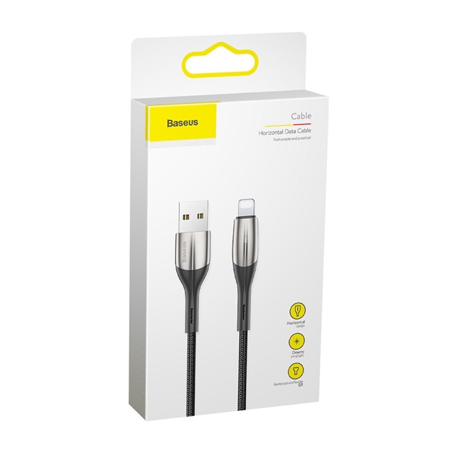 [1m và 2m] Cáp sạc và truyền dữ liệu tốc độ cao Baseus Horizontal Data Lightning cho iPhone iPad 2.4A