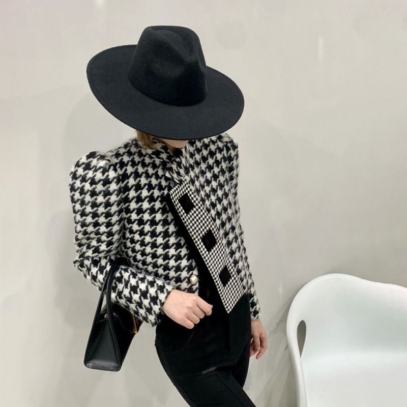 FREESHIP ÁO DẠ TWEED CROTOP ZICZAC Sang chảnh