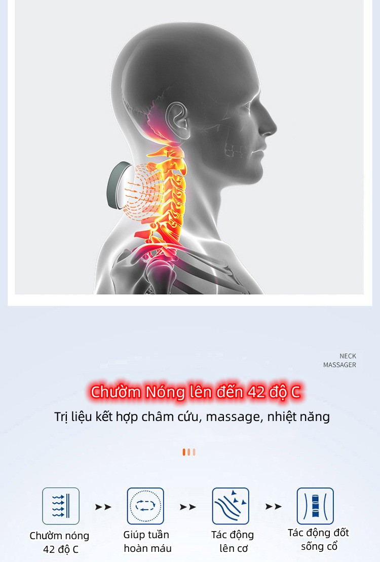 HOÀN TIỀN 15% - Máy massage cổ vai gáy Smart Neck Massage JT-88 có chườm nóng 42 độ C bản Plus 2023