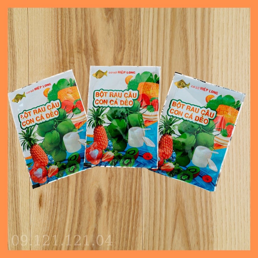 (HT) Thạch rau câu-Thạch rau câu con cá dẻo HIỆP LONG (gói 12g)