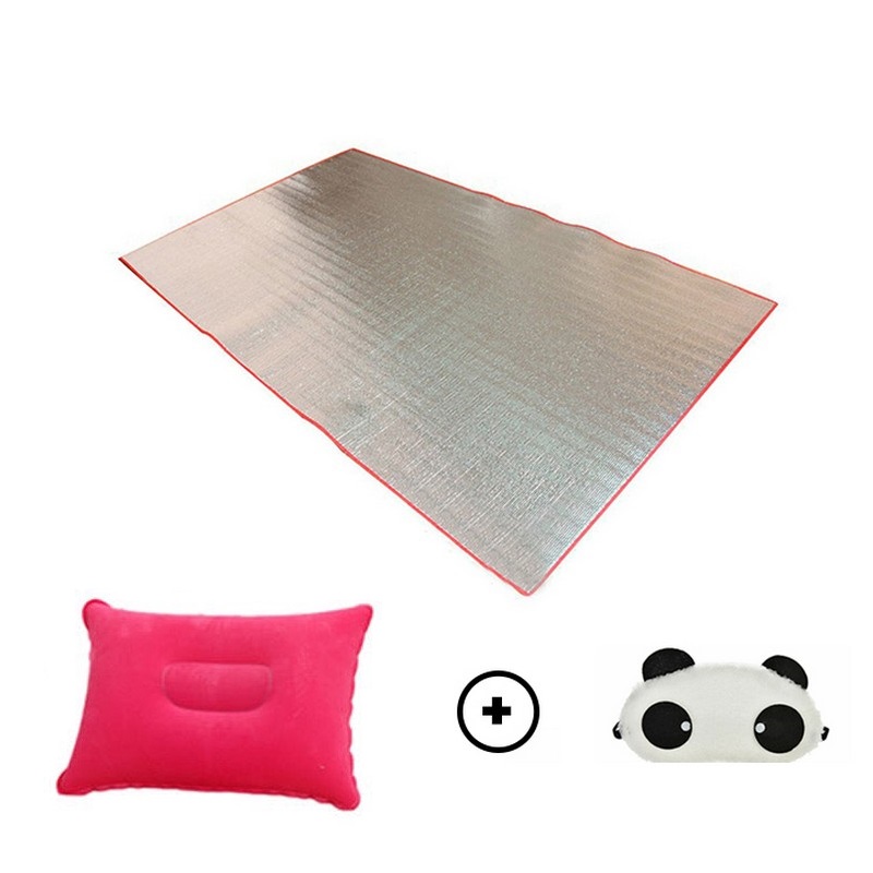 Combo 3 món thảm ngủ văn phòng (1m8 x 1m) CÓ TÚI ĐỰNG + Gối hơi + Bịt mắt