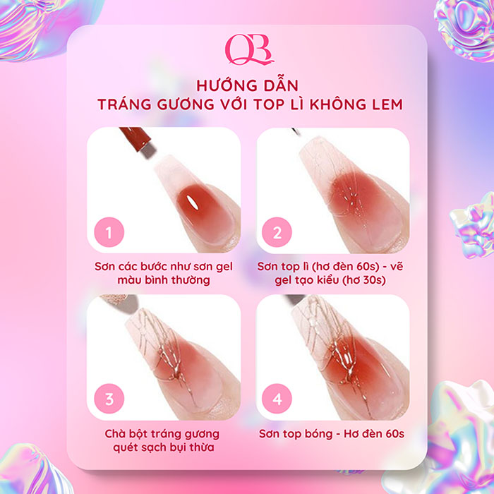 Top lì không lem Vendeeni (top lì chống lem tráng gương, vẽ gel trang trí móng) 15ml