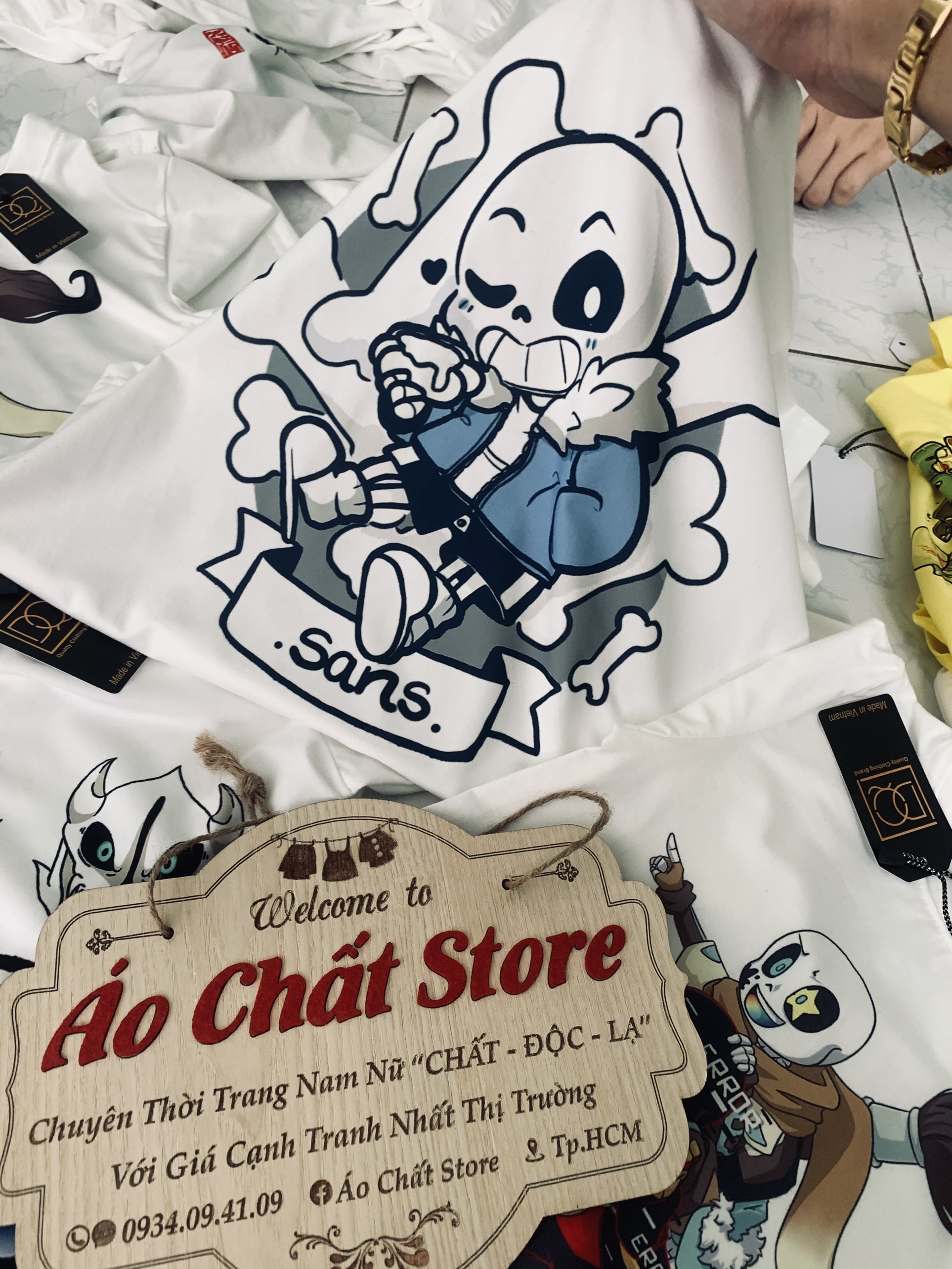 [HCM]Áo thun game Undertale Sans chibi màu trắng | ÁO CHẤT STORE