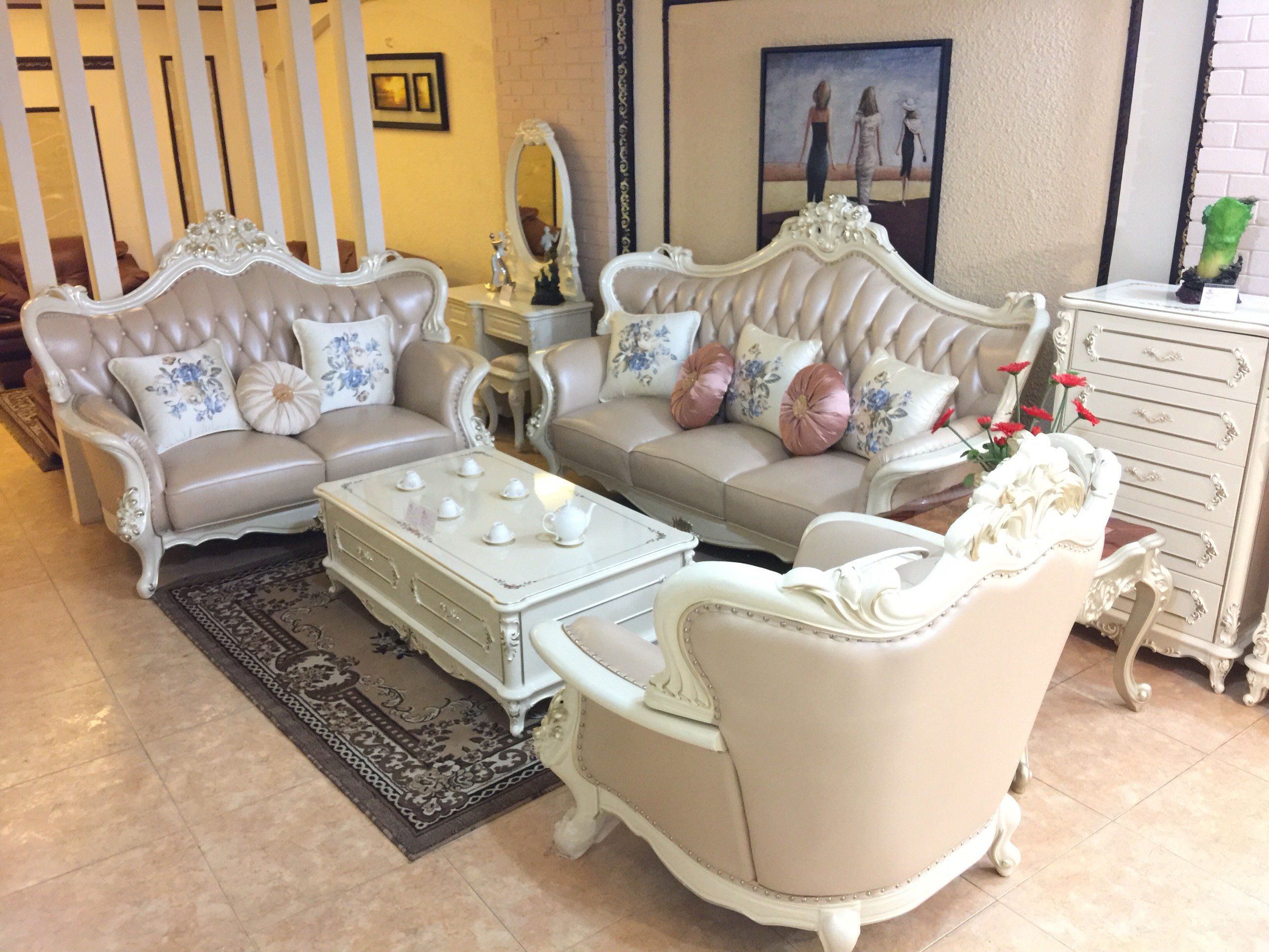 BỘ SOFA PHÒNG KHÁCH TÂN CỔ ĐIỂN SANG TRỌNG 9913B