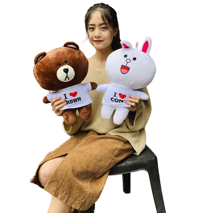 Gấu Brown và thỏ Cony kích thước 40cm siêu dễ thương