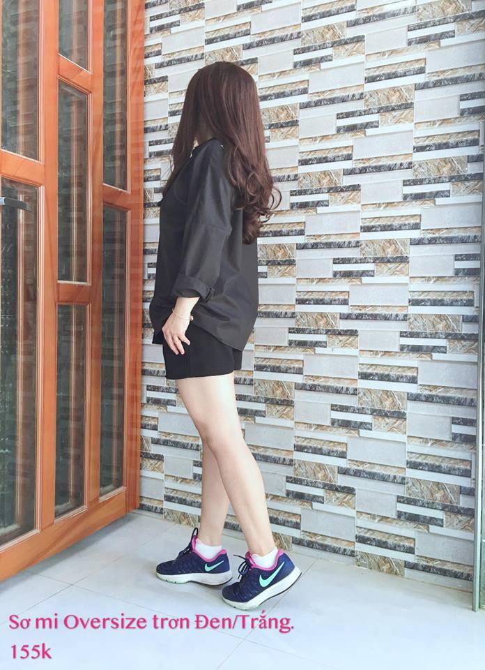 Sơ mi Oversize trơn trắng / đen